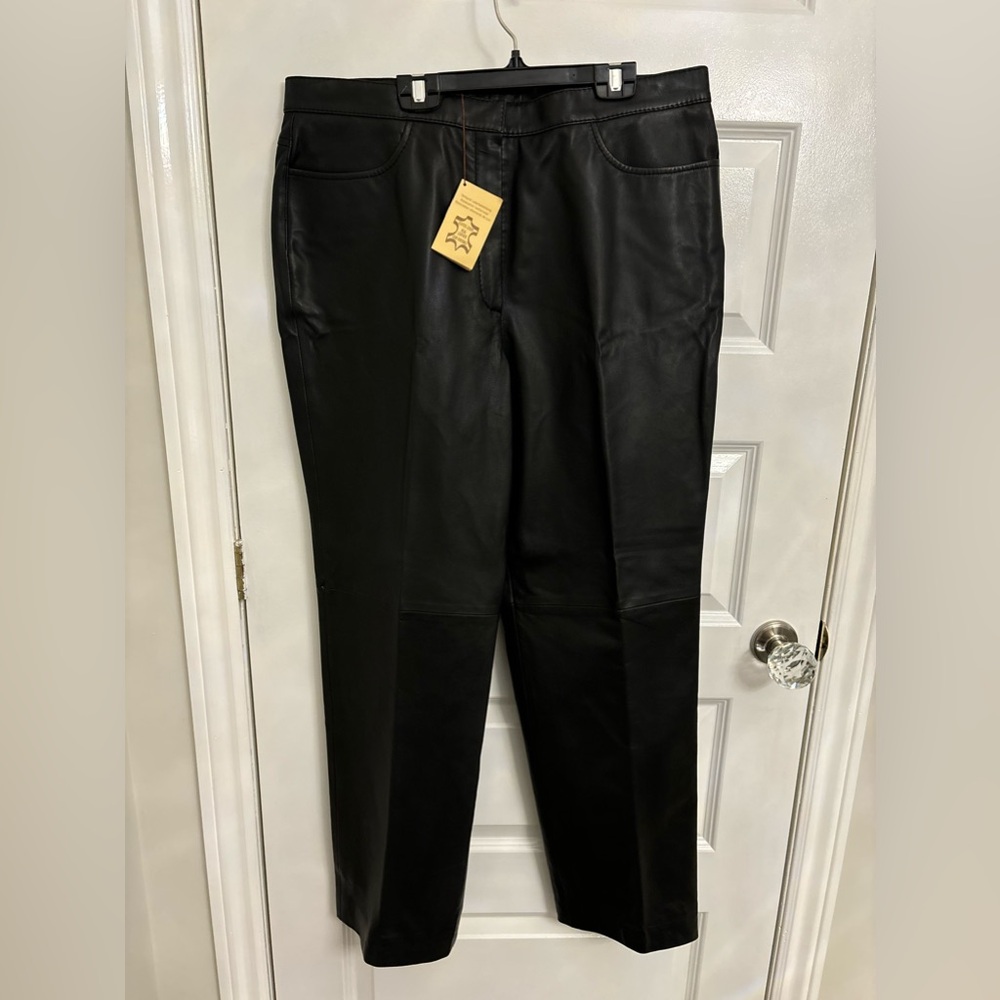 NWT Gerry Weber Women Pants Real Leather Size 14/16
